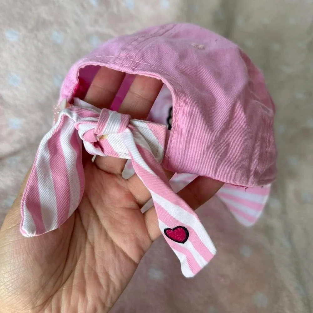 Y2K‎ Pink striped Hello Kitty baseball cap !
